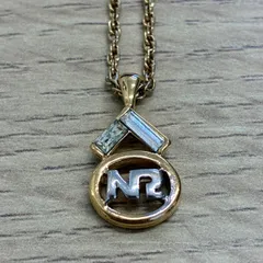 [Y1219]NINA RICCI ニナリッチ ロゴ ネックレス ゴールド