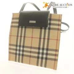 ■ BURBERRY LONDON ショルダーバッグ 鞄 PVC レザー 革ノバチェック スクエア フラップ ポーチ メンズ レディース ベージュ系 タグ付き