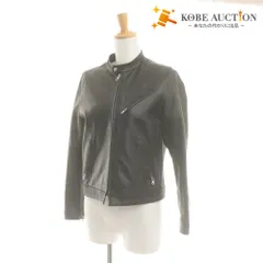 ■ FREAK'S STORE フリークスストア レザージャケット アウター 無地 ファスナー ポケット レディース M ブラック