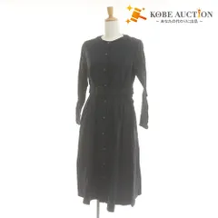 ■ MACKINTOSH PHILOSOPHY ワンピース 長袖 トップス ひざ丈 ベルト付き 胸ポケット ボタン ロゴ レディース 36 (S相当) ネイビー