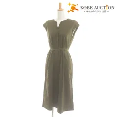 ■ MACKINTOSH PHILOSOPHY ワンピース ノースリーブ トップス ひざ丈 ウェスト紐付き 綿 レディース 38 (M相当) カーキグレー