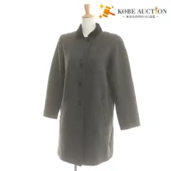 ■ agnes b. アニエスベー コート 長袖 ジャケット アウター 襟 総柄 ポーランド製 レディース メンズ 2 (S～M相当) グレー (襟ブラック)