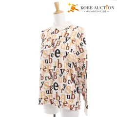 ■ Burberrys バーバリーズ バーバリー トップス 長袖 丸首 襟 綿 レディース L アイボリー ブラウン系