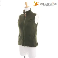 ■ BURBERRY BLUE LABEL バーバリー ブルーレーベル ベスト ジャケット アウター ファスナー ポケット レディース M カーキ系