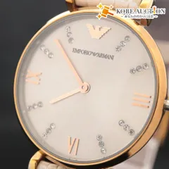 ■ EMPORIO ARMANI 腕時計 AR-1681 111701 クォーツ 電池式 文字盤 レディース ゴールド 動作未確認 ジャンク