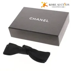 ■ CHANEL シャネル バレッタ ヘアアクセサリー リボン シャネルマーク ロゴ マトラッセ サテン生地 箱付き