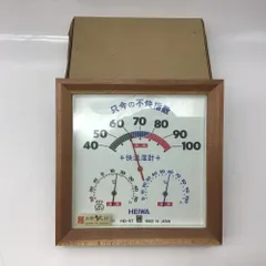 12339 【非売品】HEIWA 平和  快温湿計 温度計 湿度計 パチンコ TAIHEI製 さくら材 昭和レトロ 未使用