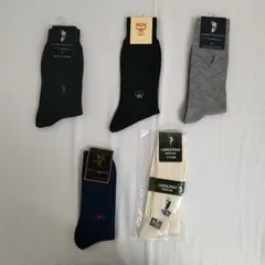 新品　タグ付き　POLO WONDER 　メンズ　24㎝～27㎝　紺色　黒　白　グレー　靴下　5点セット　ASR12-38