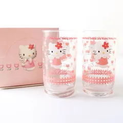 MHR0285 未使用 SANRIO サンリオ Hello Kitty ハローキティ ペアグラス コップ 2個セット エンジェルキティ 平成レトロ 1997