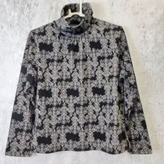 GRAND SEAM グランドシーム タートルネックカットソー 長袖 トップス ブラック サイズM～L 〇◇