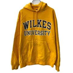 Champion プリントスウェット パーカー L イエロー チャンピオン フーディー カレッジ プルオーバー トップス 秋物 a712-6590