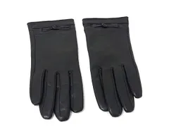 ■美品■ MICHEL KLEIN ミッシェルクラン レザー リボン  手袋 グローブ 防寒具 表記サイズ 21cm レディース ブラック系 DK1431のサムネイル
