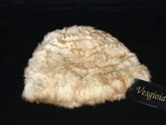 ■極美品■ VESGIOIA ベスジョーヤ レッキスファー ラビット ニット帽 帽子 レディース ブラウン系 DK1570