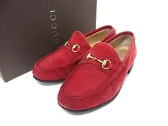 GUCCI グッチ ースビット スエード ローファー 表記サイズ 35 1/2 (約22.5cm) 靴 シューズ レディース レッド系 DL1304