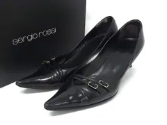 Sergio rossi セルジオロッシ レザー ヒール パンプス 表記サイズ 34 1/2(約21.5cm) 靴 シューズ レディース ダークブラウン系 DL1306