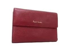 ■美品■ Paul Smith ポールスミス レザー 三つ折り 財布 ウォレット 札入れ 小銭入れ カード入れ ワインレッド系×ブルー系 DL1257