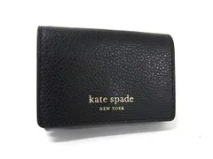 ■美品■ kate spade ケイトスペード レザー 三つ折り 財布 ウォレット 札入れ 小銭入れ レディース ブラック系 DL0990