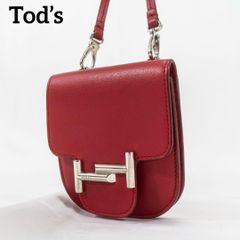 トッズ 2way アンヴェロープ ショルダーバッグ トート A4可 赤 斜め 
