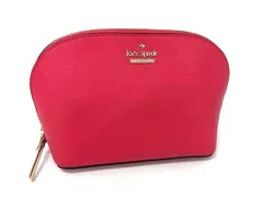 ■美品■ kate spade ケイトスペード レザー メイクポーチ 化粧ポーチ マルチポーチ マルチケース 小物入れ  レッド系 DL1588