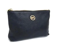 ■美品■ MICHAEL KORS マイケルコース レザー マルチポーチ マルチケース 小物入れ メイクポーチ レディース ブラック系 DL1571