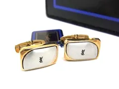 ■美品■ YVESSAINTLAURENT イヴサンローラン ヴィンテージ カフスボタン カフリンクス ビジネス 紳士 シルバー系×ゴールド系 DL1814