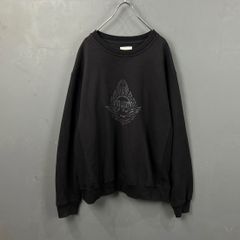 3737 BOO! ハロウィン ゴースト ラメ ビッグプリント スウェット 黒 