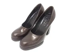 GUCCI グッチ レザー ヒール パンプス 表記サイズ 34 1/2 (約21.5cm) 靴 シューズ レディース ブラウン系 DL3140