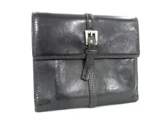 PRADA プラダ レザー 三つ折り 財布 ウォレット 札入れ 小銭入れ カード入れ メンズ ブラック系 DL1886