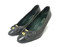 GUCCI グッチ レザー ヒール パンプス 表記サイズ36 (約23cm) 靴 シューズ レディース グレー系 DL1445