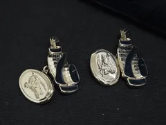 Burberrys バーバリーズ ゴルフモチーフ カフリンクス カフスボタン ビジネス 紳士 メンズ ゴールド系×ネイビー系 DL3164