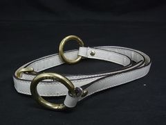 GUCCI グッチ レザーベルト ホワイト×ゴールド 82cm レディース - メルカリ