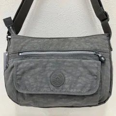 7596　Kipling　キプリング　ショルダーバッグ　 斜めがけ　紐調節可能　グレー系　 ナイロン　軽量　レディース