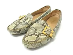 ■極上■本物■ PRADA プラダ パイソン ローファー 表記サイズ 34 1/2(約21.5cm) 靴 シューズ ブラウン系×ライトブルー系 DL1946