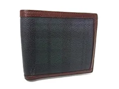 POLO RALPH LAUREN ポロラルフローレン PVC×レザー チェック柄 二つ折り 財布 ウォレット 札入れ 小銭入れ グリーン系 DL3055