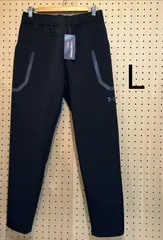 メンズブラッシュドウーブン リフレクト パンツ Lブラック（6007742）