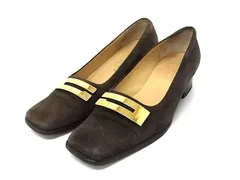 GUCCI グッチ スエード ヒール パンプス 表記サイズ 35 1/2(約22.5cm) 靴 シューズ レディース ブラウン系 DL1466