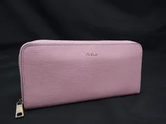 ■美品■ FURLA フルラ レザー ラウンドファスナー 長財布 ウォレット 札入れ 小銭入れ カード入れ レディース ピンク系 DL3198