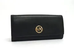 ■美品■ MICHAEL KORS マイケルコース レザー 二つ折り 長財布 ウォレット 小銭入れ 札入れ カード入れ メンズ ブラック系 DL1522