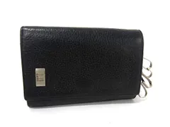 dunhill ダンヒル レザー 6連 キーケース 鍵入れ 三つ折り 財布 ウォレット メンズ ブラック系 DL3244