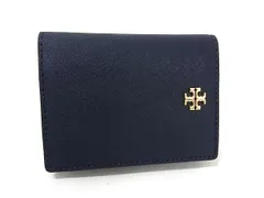 ■美品■ TORY BURCH トリーバーチ レザー カードケース パスケース カード入れ 定期入れ メンズ レディース ネイビー系 DL3592