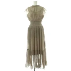 フレイアイディー FRAY I.D ラインアート割線シフォンワンピース フレンチスリーブ ロング 1 ベージュ /NR ■OS