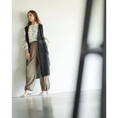 ロング ベスト ラリアムー 38サイズ 2411298 30代 40代 50代 lallia mu レディース lady 春 夏 ギフト 即納 洋服  合わせやすい ハルズアミ ブラック