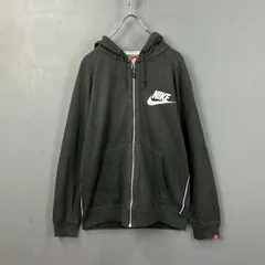 NIKE ナイキ パーカー フーディー ジップアップ フルジップ ジャケット ラグラン ロゴプリント レーヨン混 グレー メンズ L