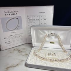 未使用級K18WG】箱付き TASAKI アコヤ真珠 ネックレス 8.0 現行 - メルカリ