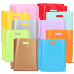 新品 cobalt planet カラフル ビニール袋 ショップバッグ ギフトバッグ 小判抜き 手提げ 25cm×35cm 10色 200枚セット (10色 200枚セット)