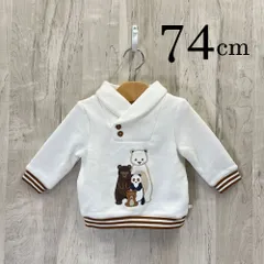 ap10868 OBAiBi オバイビ BABY ベビー 襟付き トレーナー 70 12M 74cm ホワイト 白 くま クマ 熊 スウェット 裏起毛 ボタン付き 秋冬 12ヶ月 OBAÏBI