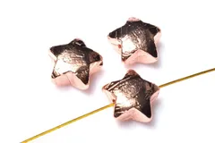 アルタイ隕石(メテオライト)　8x8.5mm　スター(貫通穴) ピンクゴールドコーティング ビーズ 1個売り パワーストーン 天然石 _PRG2405-3