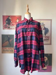 Ralph Lauren BIG SHIRT ラルフローレン ビッグシャツ Lサイズ 赤×黒 チェック柄