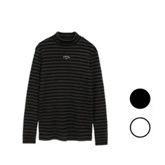 お買得 キャロウェイ CALLAWAY レディース 裏起毛ラメボーダー長袖モックネックシャツ C25233206 トップス ハイネック 保温 吸湿発熱 レイヤード