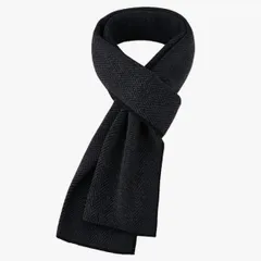 マフラー メンズ レディース ユニセックス ビジネス フォーマル カジュアル 無地 シンプル 定番デザイン 大判 毛玉ができにくい ブラック 黒